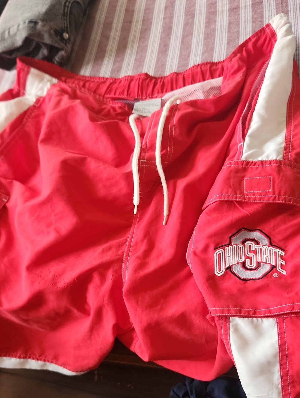 Ohio State Red Athletic Shorts with White Trim Xxl 44/46 Swim Shorts